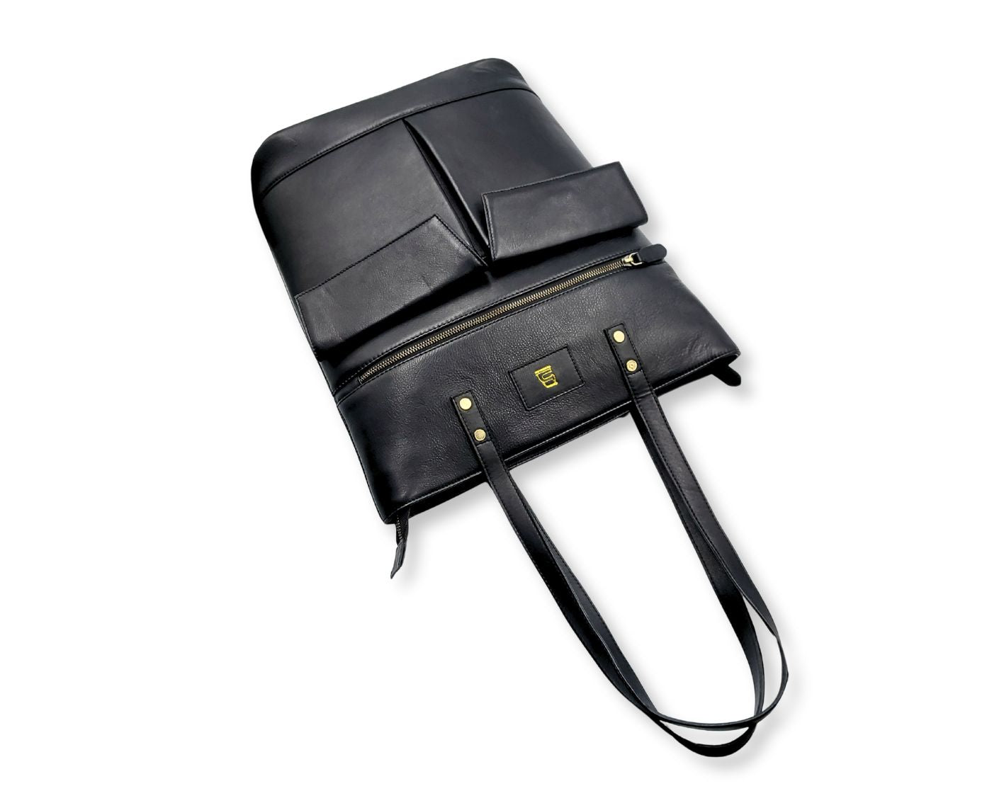 Manhattan office Leather Tote - Black
