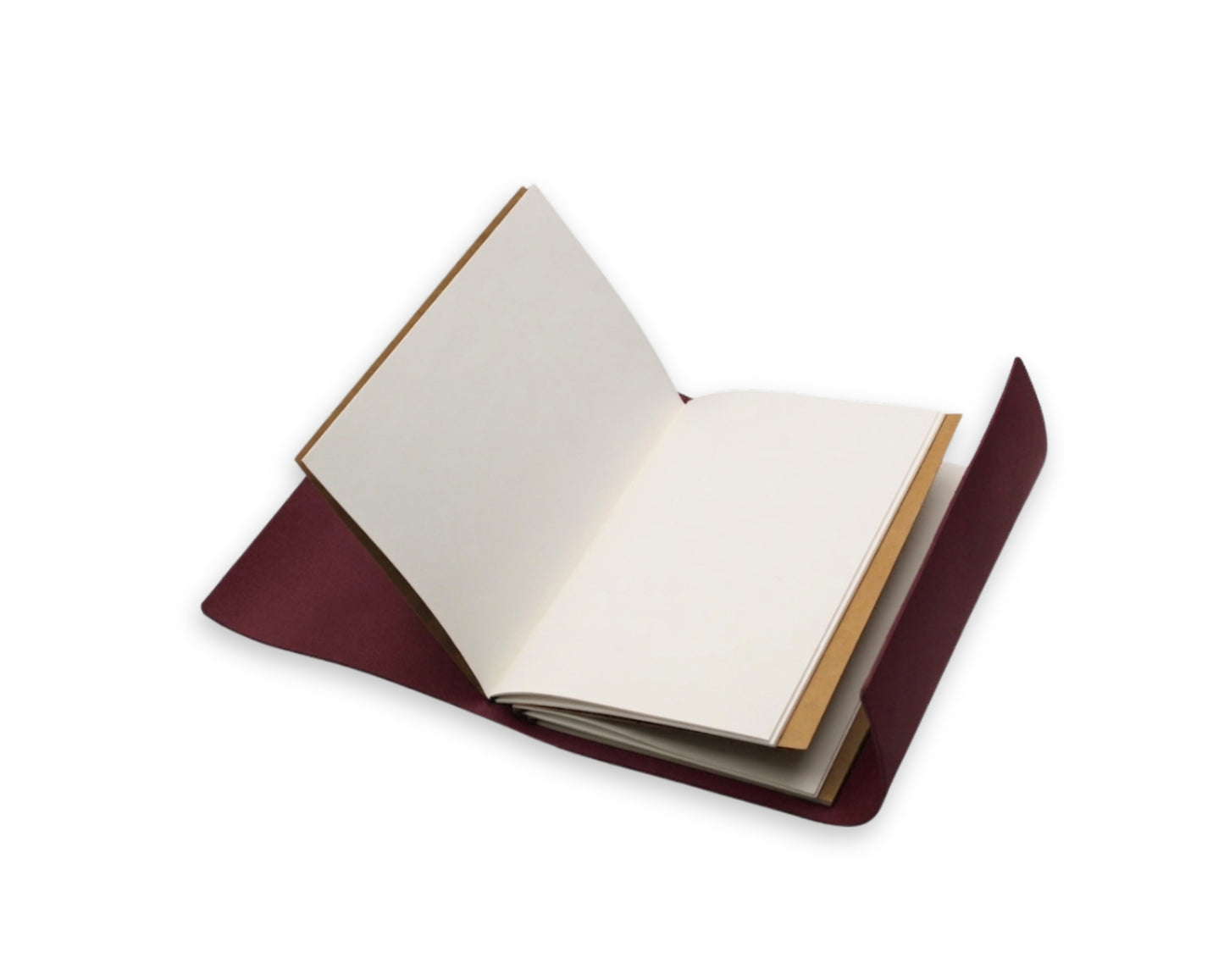 Handmade Leather Trifold Field Journal - Old Mauve - Travel Notebook (With your Name Customisation)