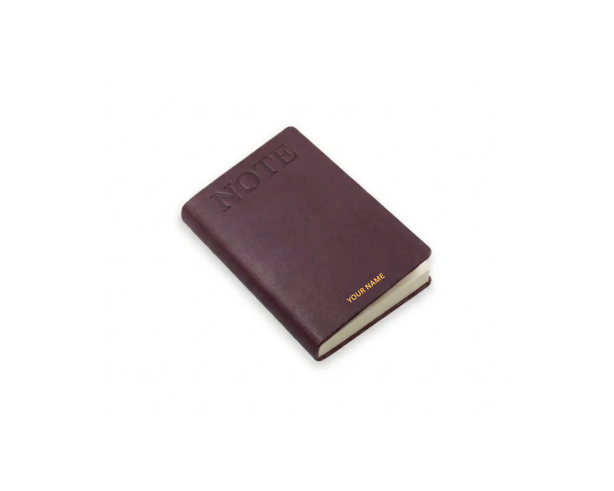 The NOTE Pocket Diary – Leather-Bound Blank Notebook (With your Name Customisation)