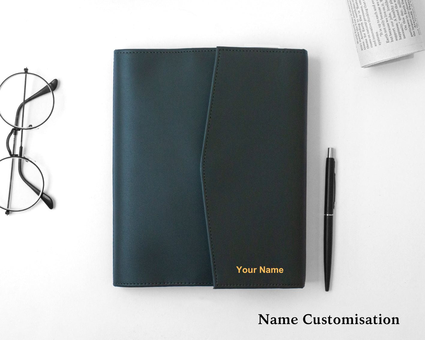 Executive Leather Diary - Army Green (With your name Customisation)
