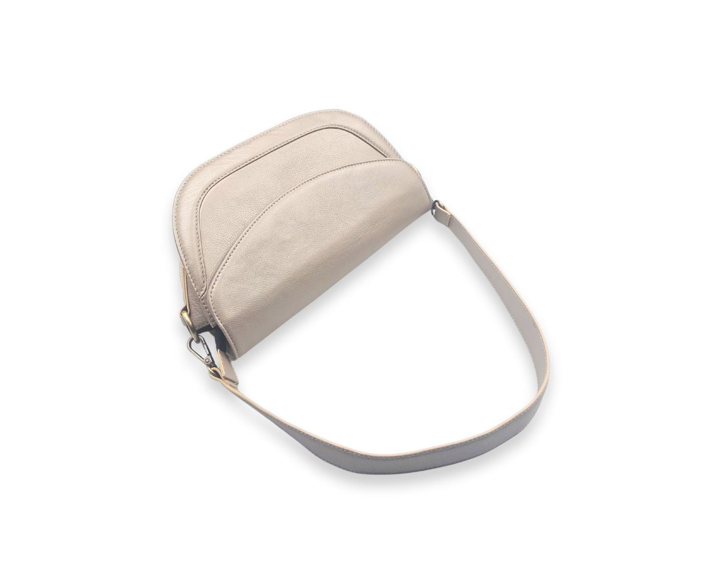 Luna Curve Crossbody – Dual Strap Leather Sling Bag for Women - Champagne