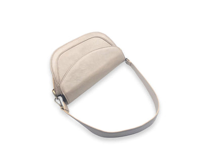 Luna Curve Crossbody – Dual Strap Leather Sling Bag for Women - Champagne