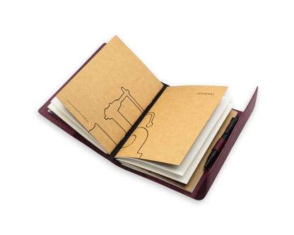 Trifold-Utility Journal with Pockets - Old Mauve (A5 Size)