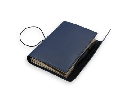 Trifold-Utility Journal with Pockets - Blue - A5 Size (With your Name Customisation)