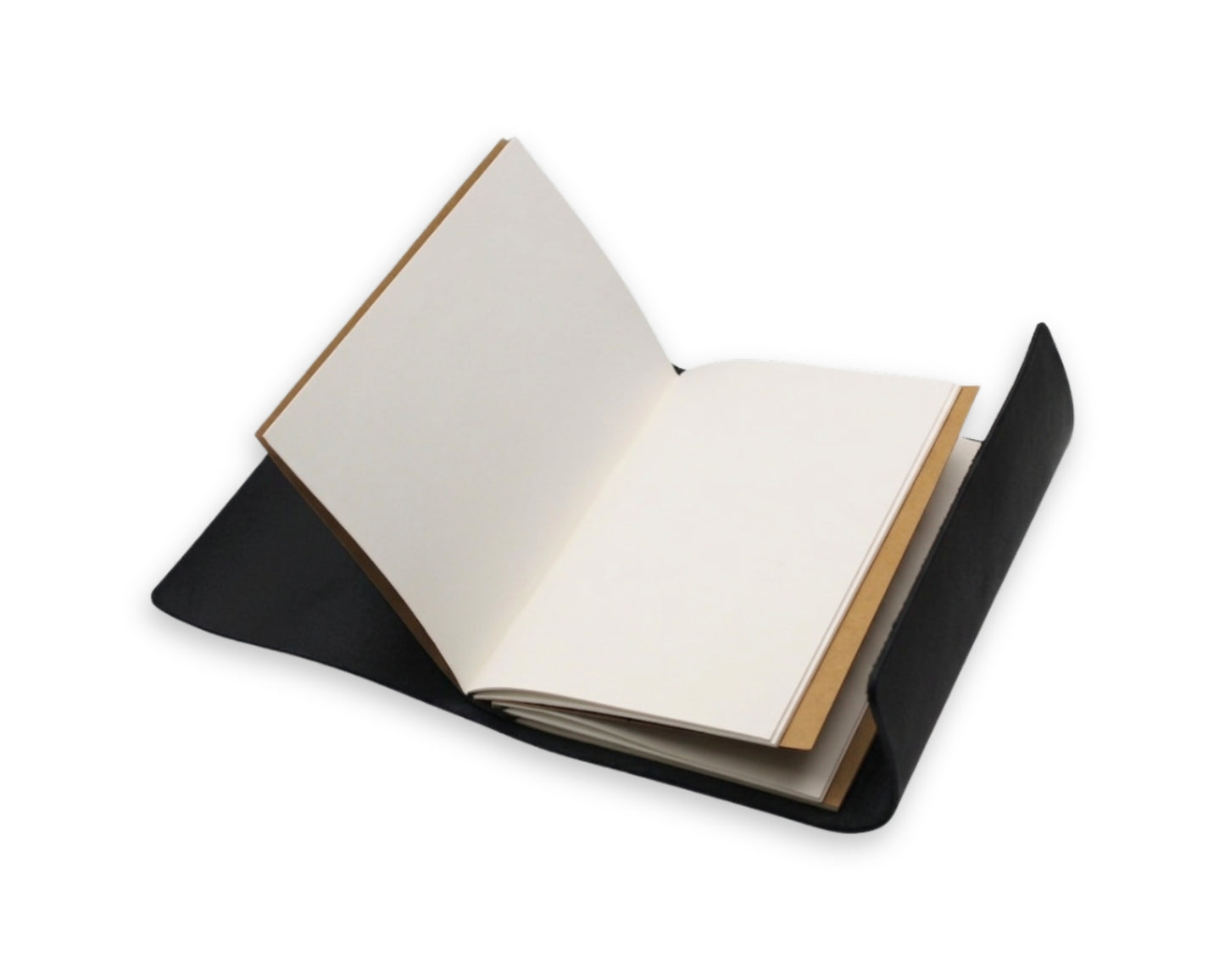 Handmade Leather Trifold Field Journal - Black