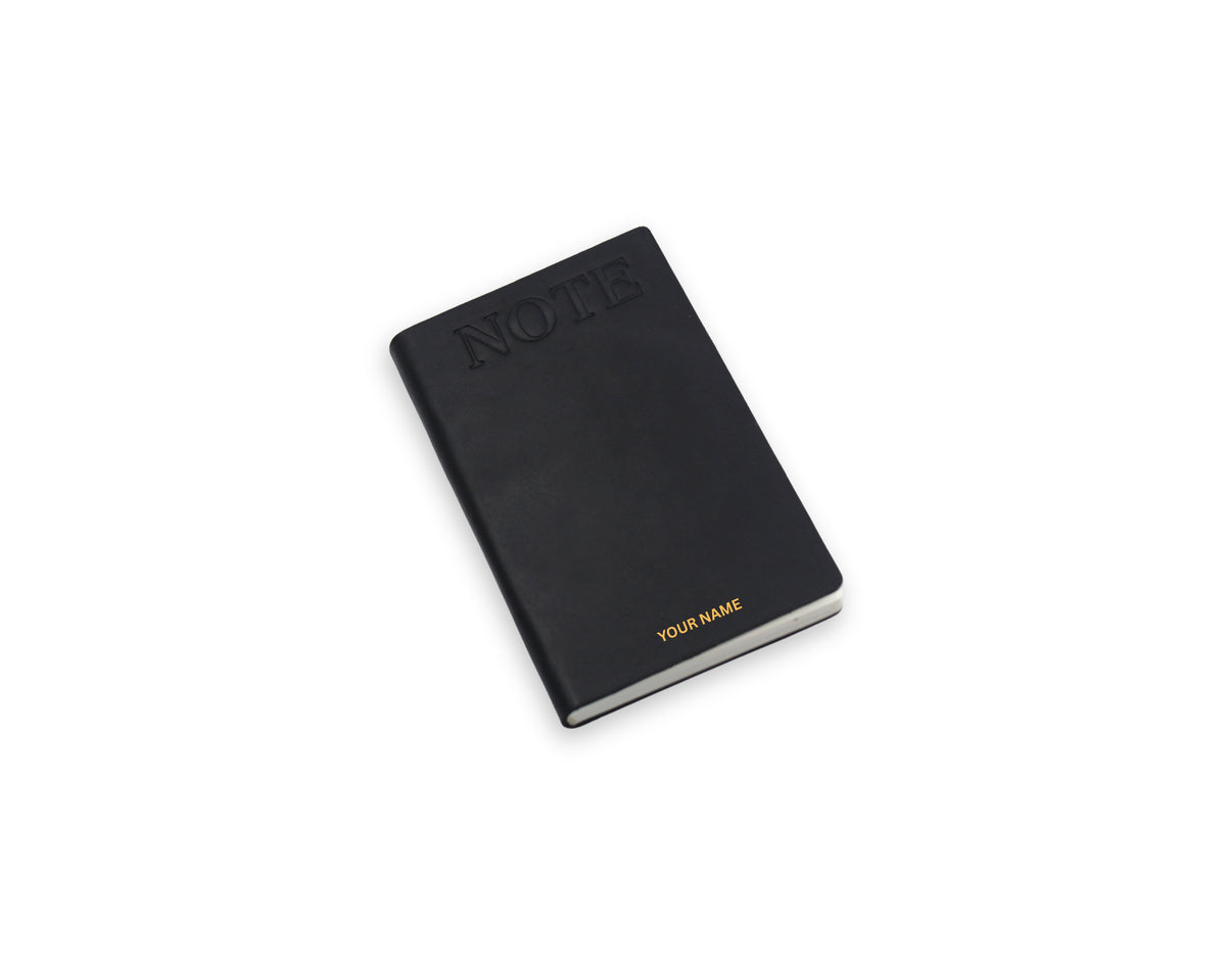 The NOTE Pocket Diary – Leather-Bound Blank Notebook (With your Name Customisation)