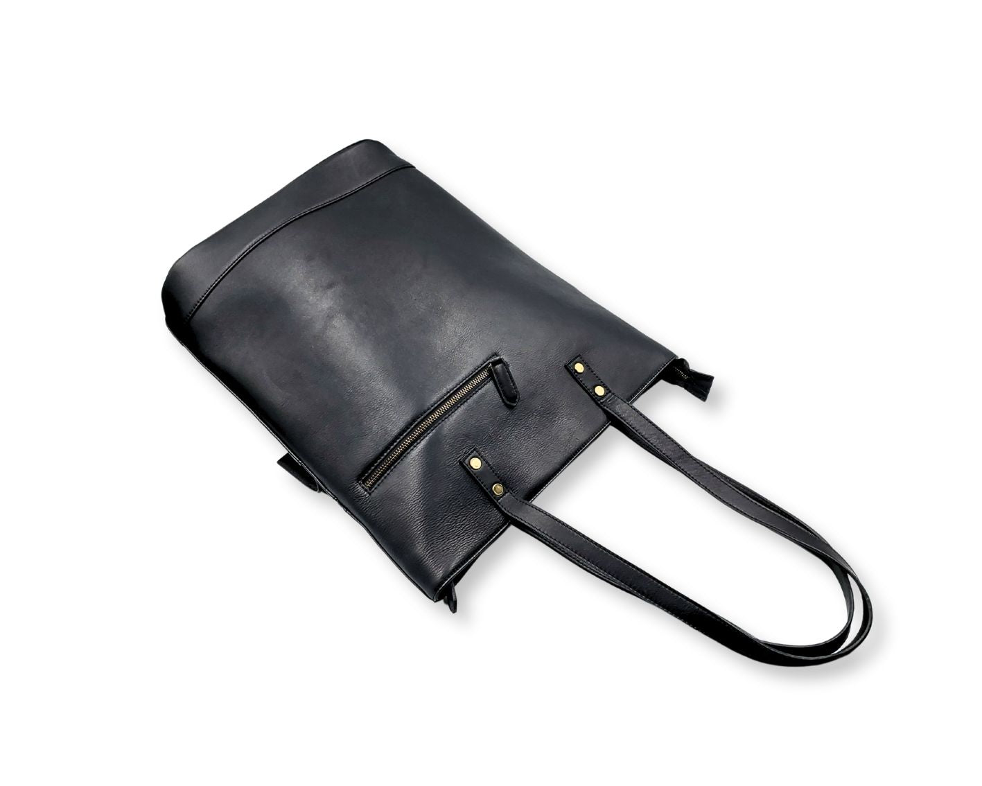 Manhattan office Leather Tote - Black