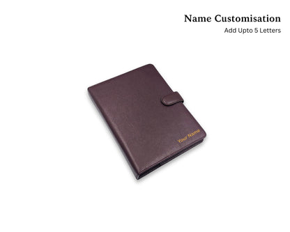 Luxury Full Grain Leather A5 Planner Binder - Wine (With your Name Customisation)