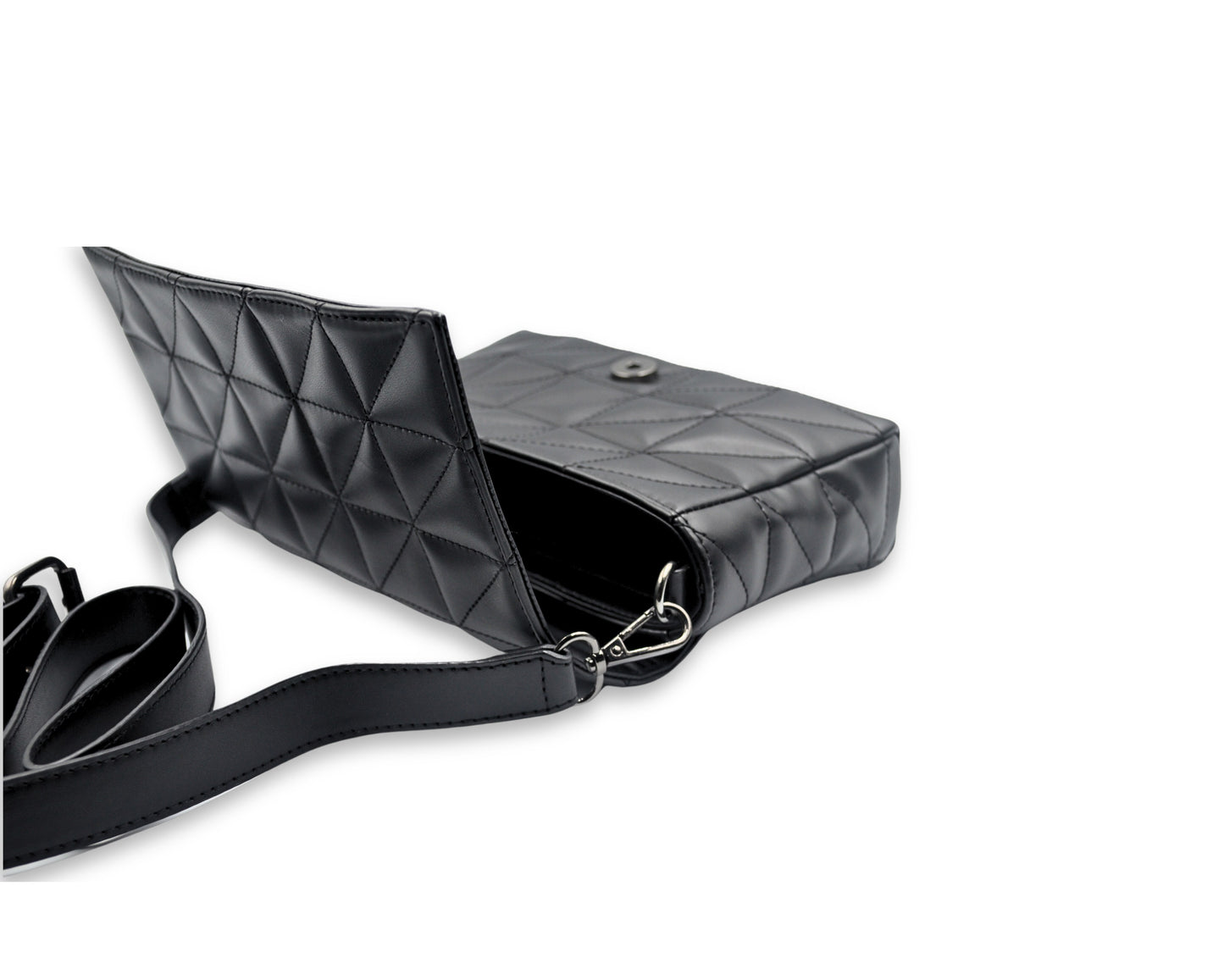 Elina Quilted Sling Bag - Black