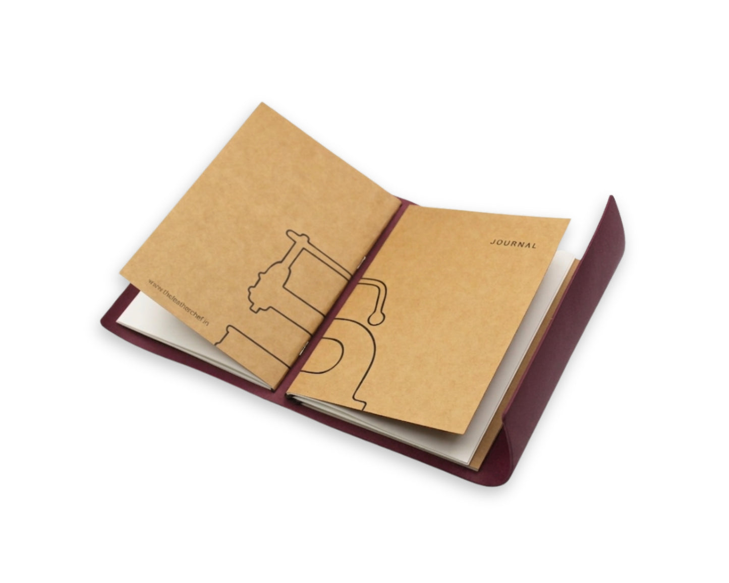 Handmade Leather Trifold Field Journal - Old Mauve - Travel Notebook (With your Name Customisation)