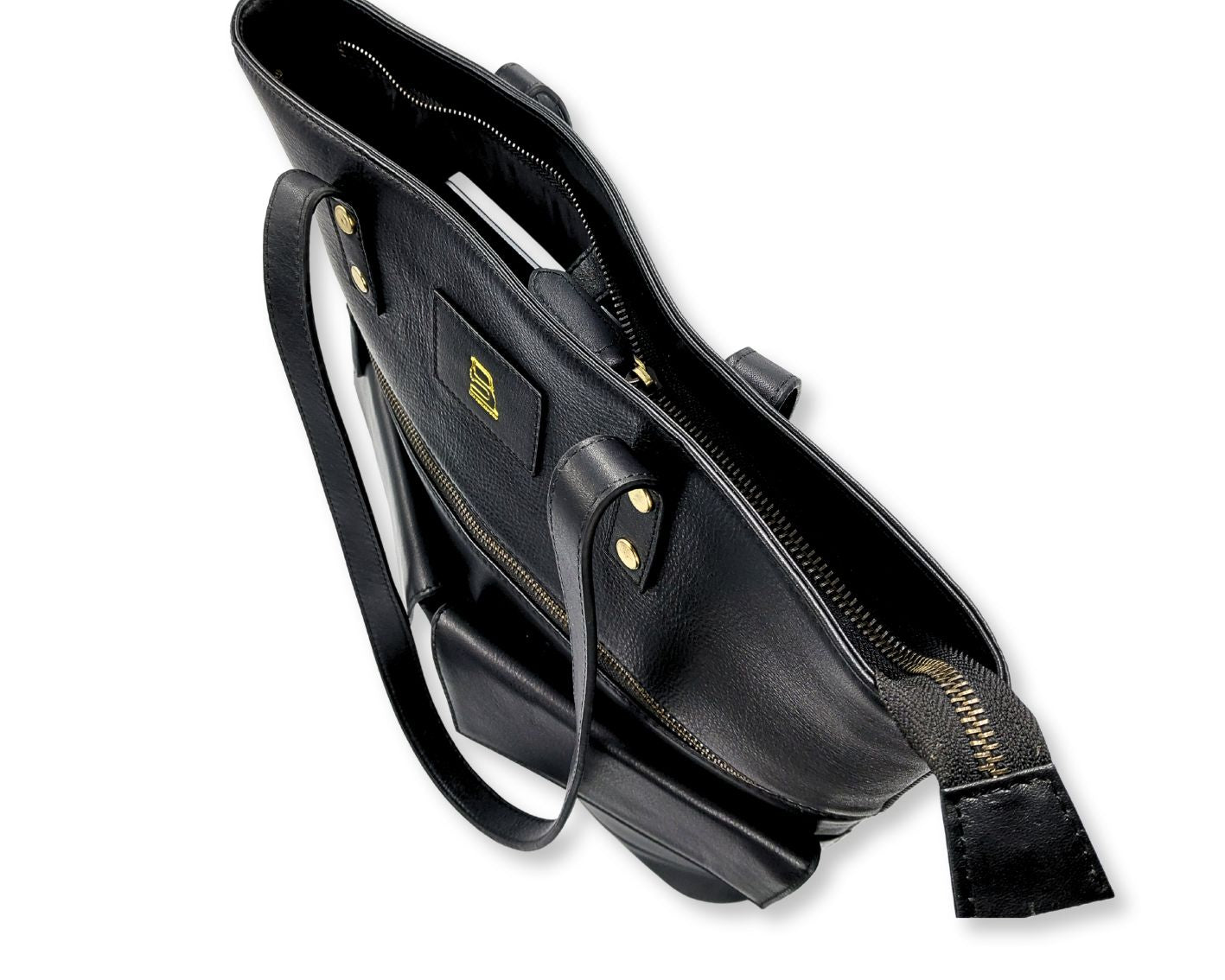 Manhattan office Leather Tote - Black