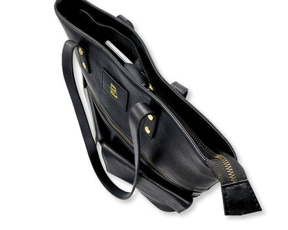 Manhattan office Leather Tote - Black