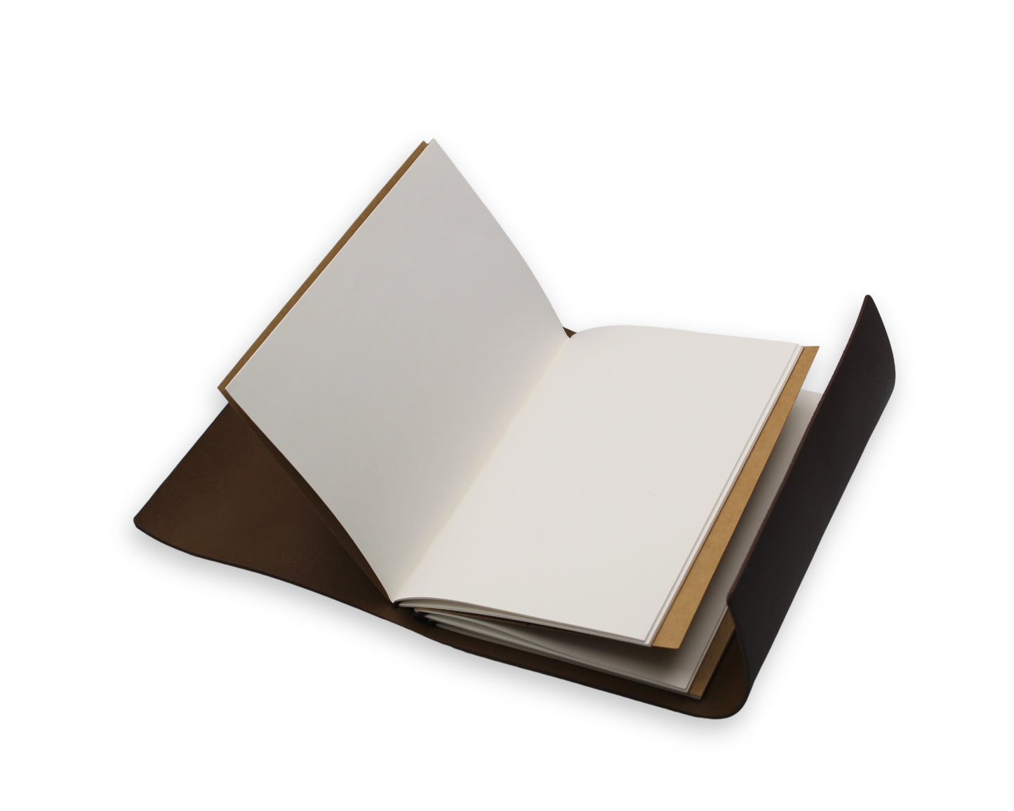 Handmade Leather Trifold Field Journal –Brown- Travel Notebook (With your Name Customisation)