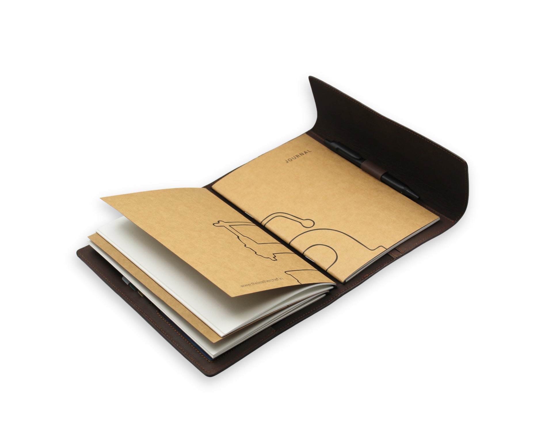 Trifold-Utility Journal - Brown (A5 Size)
