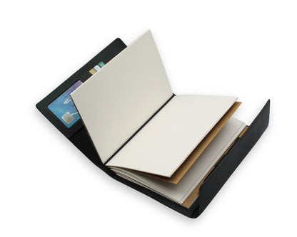 Trifold-Utility Journal with Pockets - Green (A5 Size)