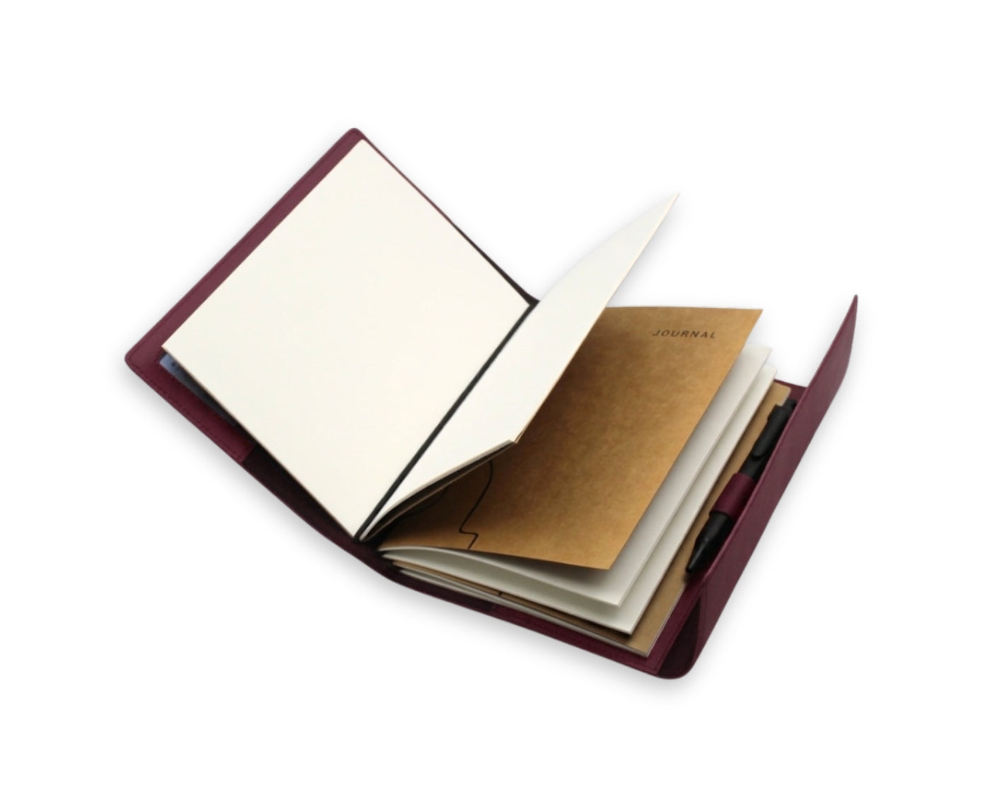 Trifold-Utility Journal with Pockets - Old Mauve (A5 Size)