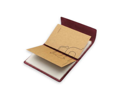 Handmade Leather Trifold Field Journal - Old Mauve - Travel Notebook (With your Name Customisation)