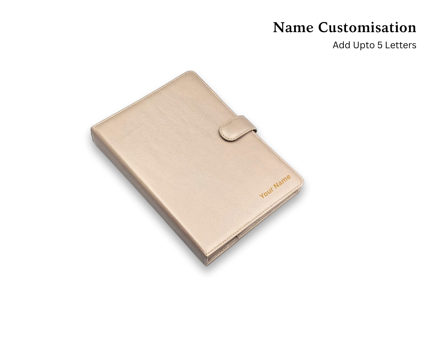 Luxury Full Grain Leather A5 Planner Binder - Champagne (With your Name Customisation)