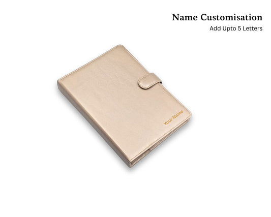 Luxury Full Grain Leather A5 Planner Binder - Champagne (With your Name Customisation)