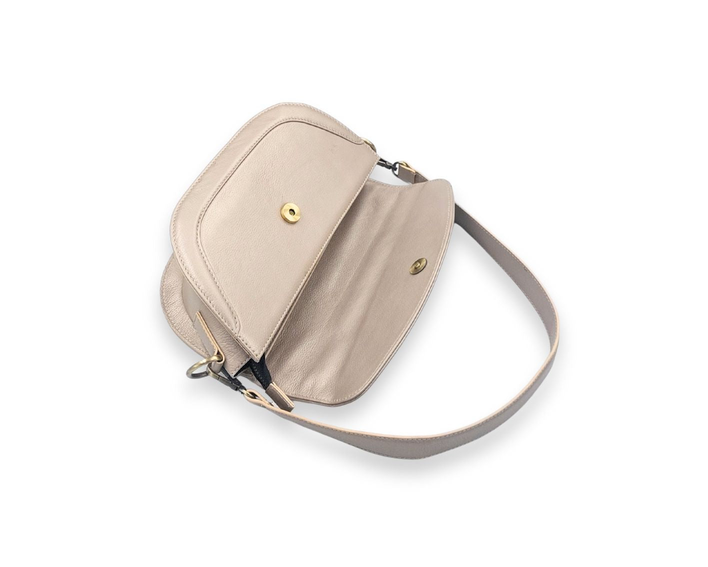Luna Curve Crossbody – Dual Strap Leather Sling Bag for Women - Champagne