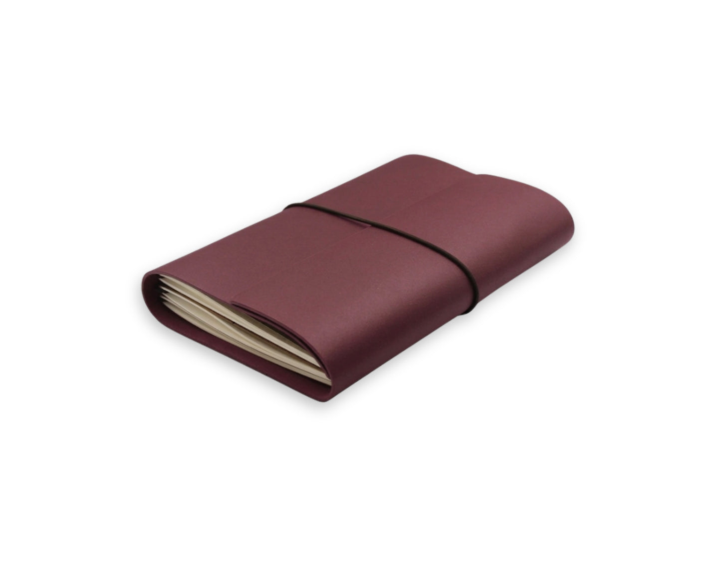 Handmade Leather Trifold Field Journal - Old Mauve - Travel Notebook (With your Name Customisation)
