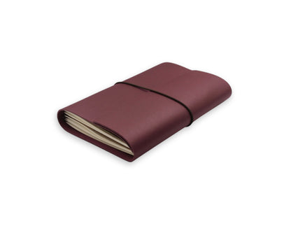 Handmade Leather Trifold Field Journal - Old Mauve - Travel Notebook (With your Name Customisation)