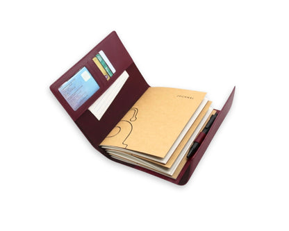 Trifold-Utility Journal with Pockets - Old Mauve (A5 Size)