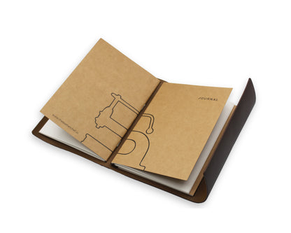 Handmade Leather Trifold Field Journal - Brown