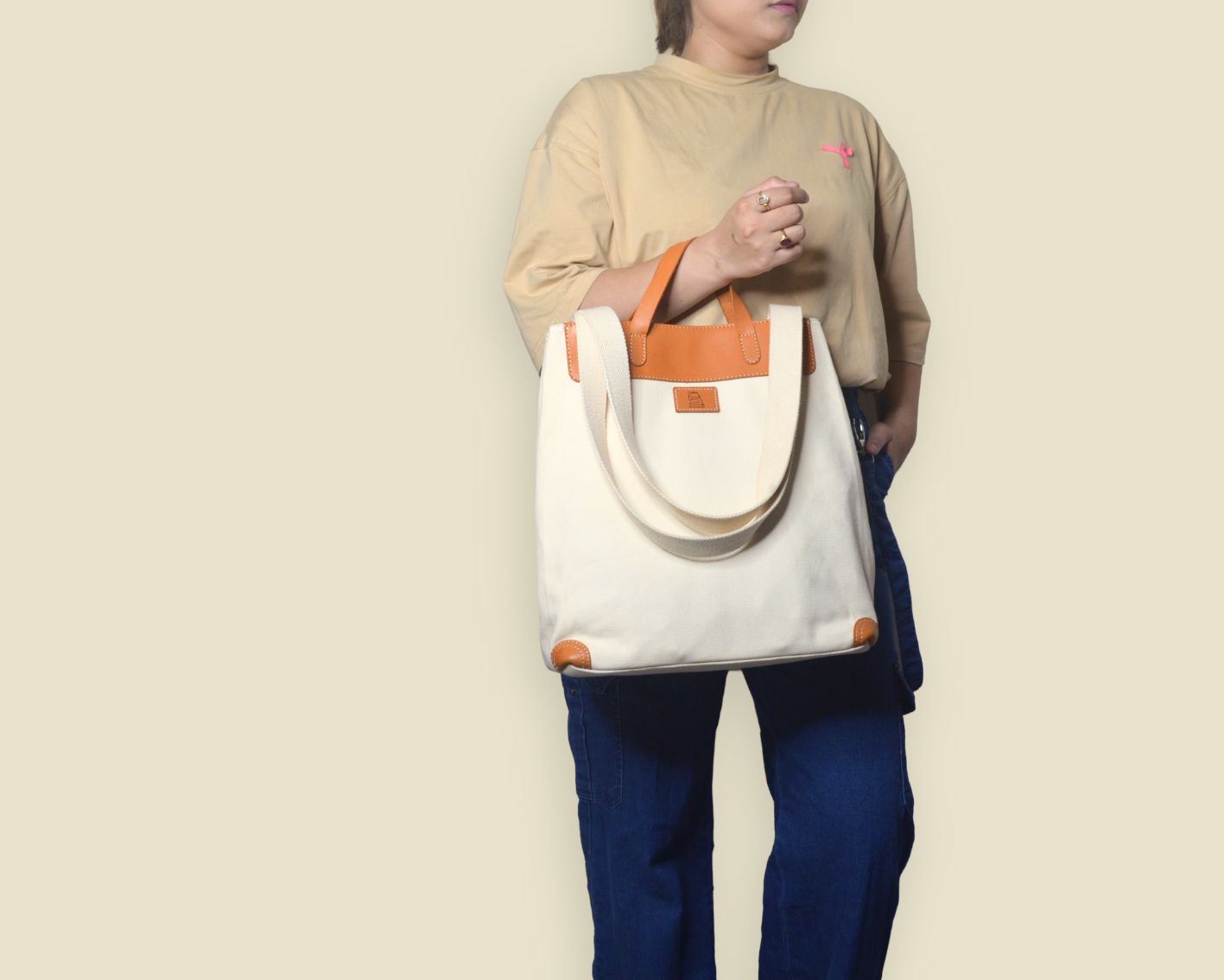 All Day Tote - Canvas + Leather