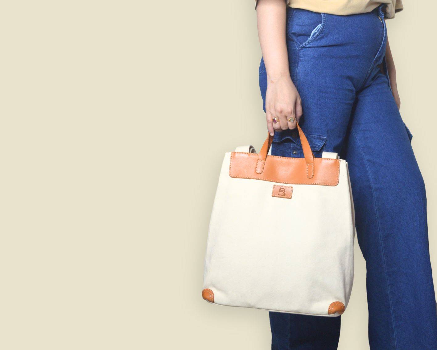 All Day Tote - Canvas + Leather