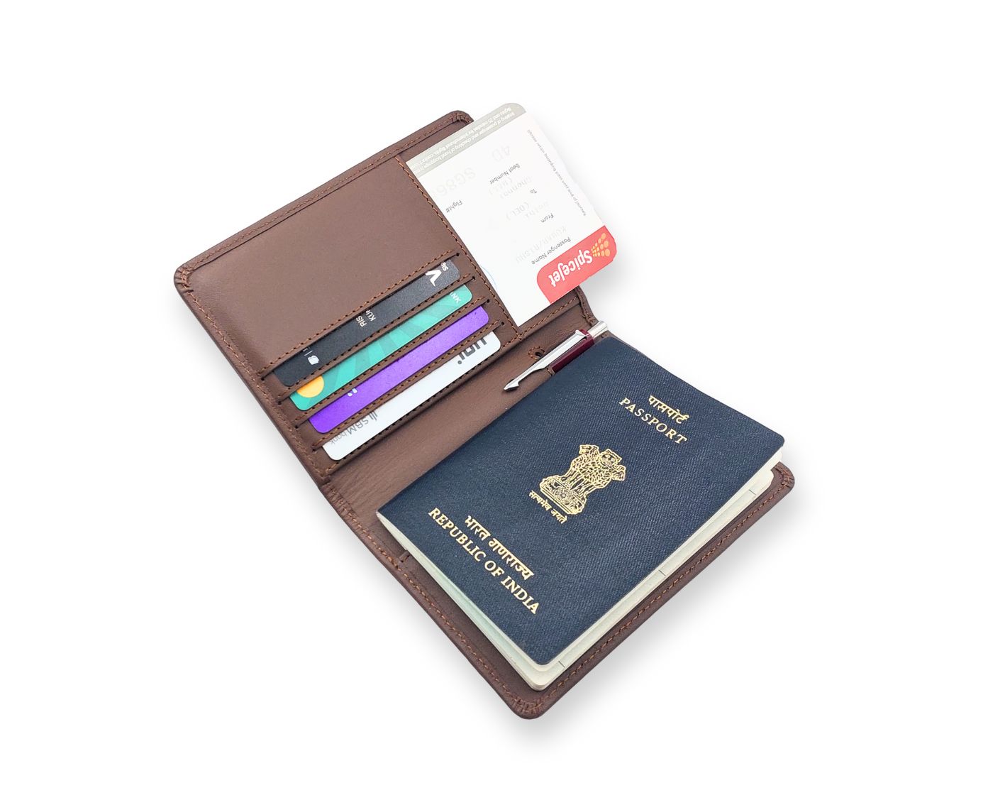 Ashoka Elite Passport Wallet - Tan