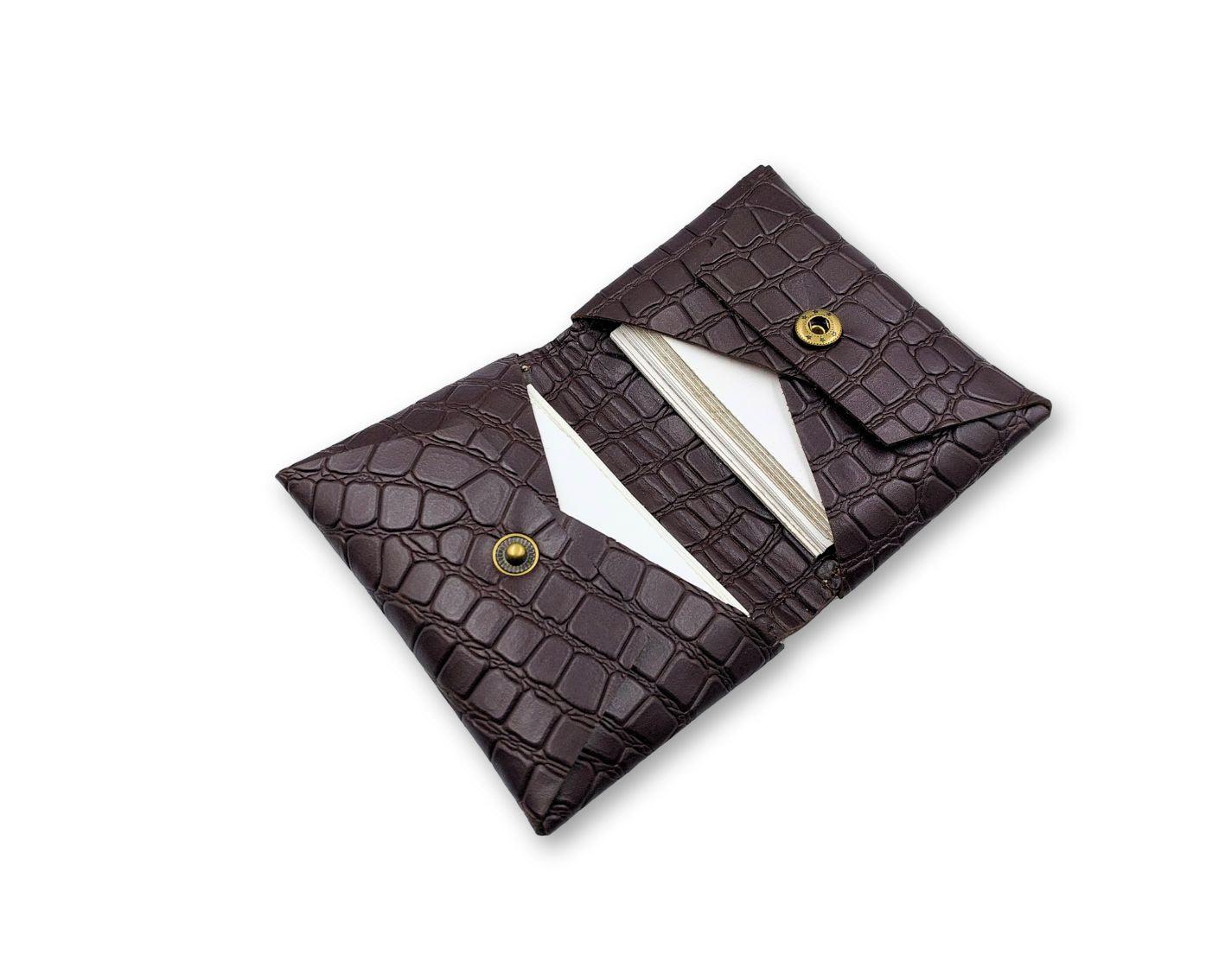 Business Card Case - Choco (Croco Finish)