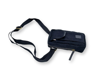 City Sling Bag - Black (Canvas + Leather)