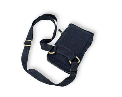 City Sling Bag - Black (Canvas + Leather)