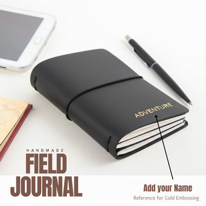 Field Journal - Black (With your Name Customisation) - The Leather Chef