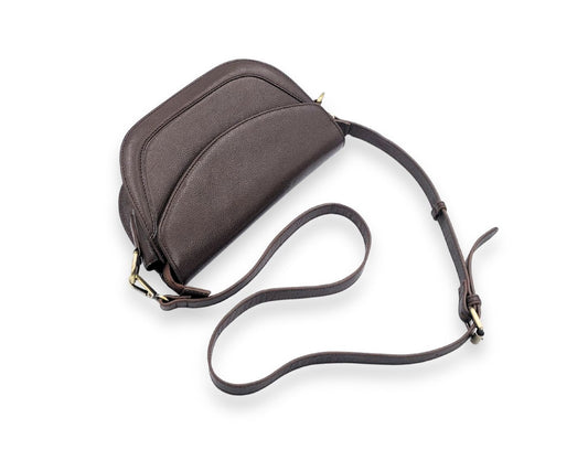 Luna Curve Crossbody – Dual Strap Leather Sling Bag for Women - Chocolate Brown