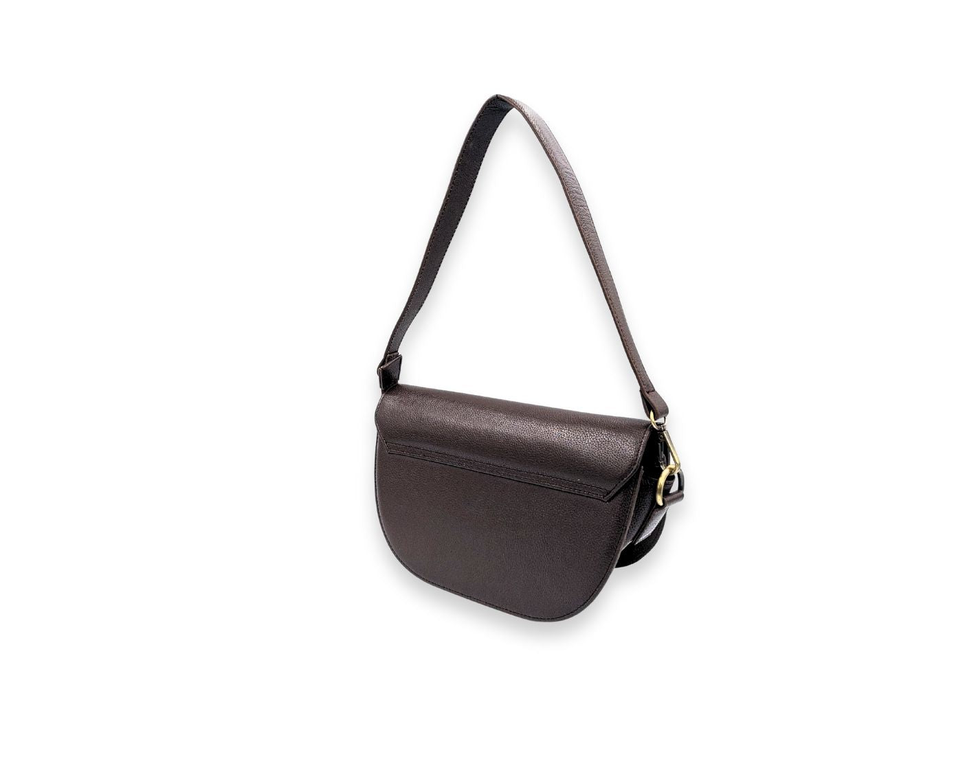 Luna Curve Crossbody – Dual Strap Leather Sling Bag for Women - Chocolate Brown