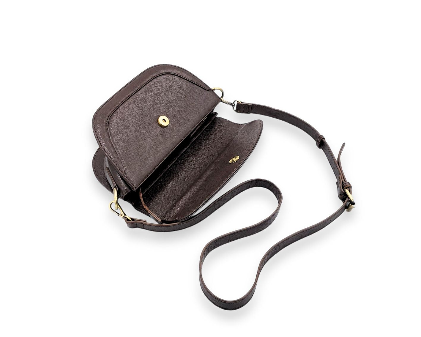 Luna Curve Crossbody – Dual Strap Leather Sling Bag for Women - Chocolate Brown