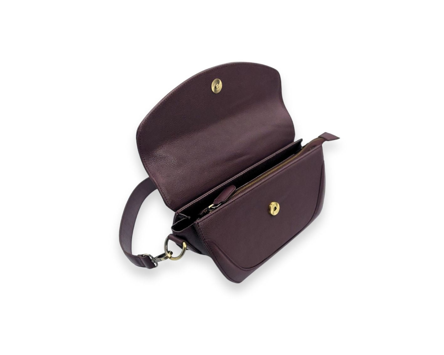 Luna Curve Crossbody – Dual Strap Leather Sling Bag for Women - Wine