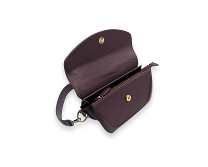 Luna Curve Crossbody – Dual Strap Leather Sling Bag for Women - Wine