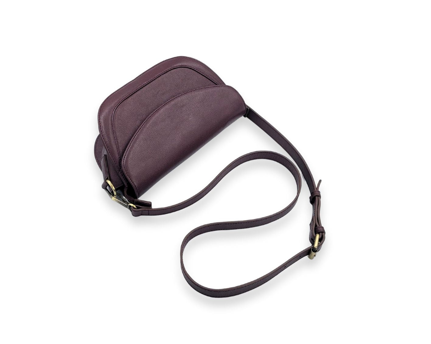 Luna Curve Crossbody – Dual Strap Leather Sling Bag for Women - Wine