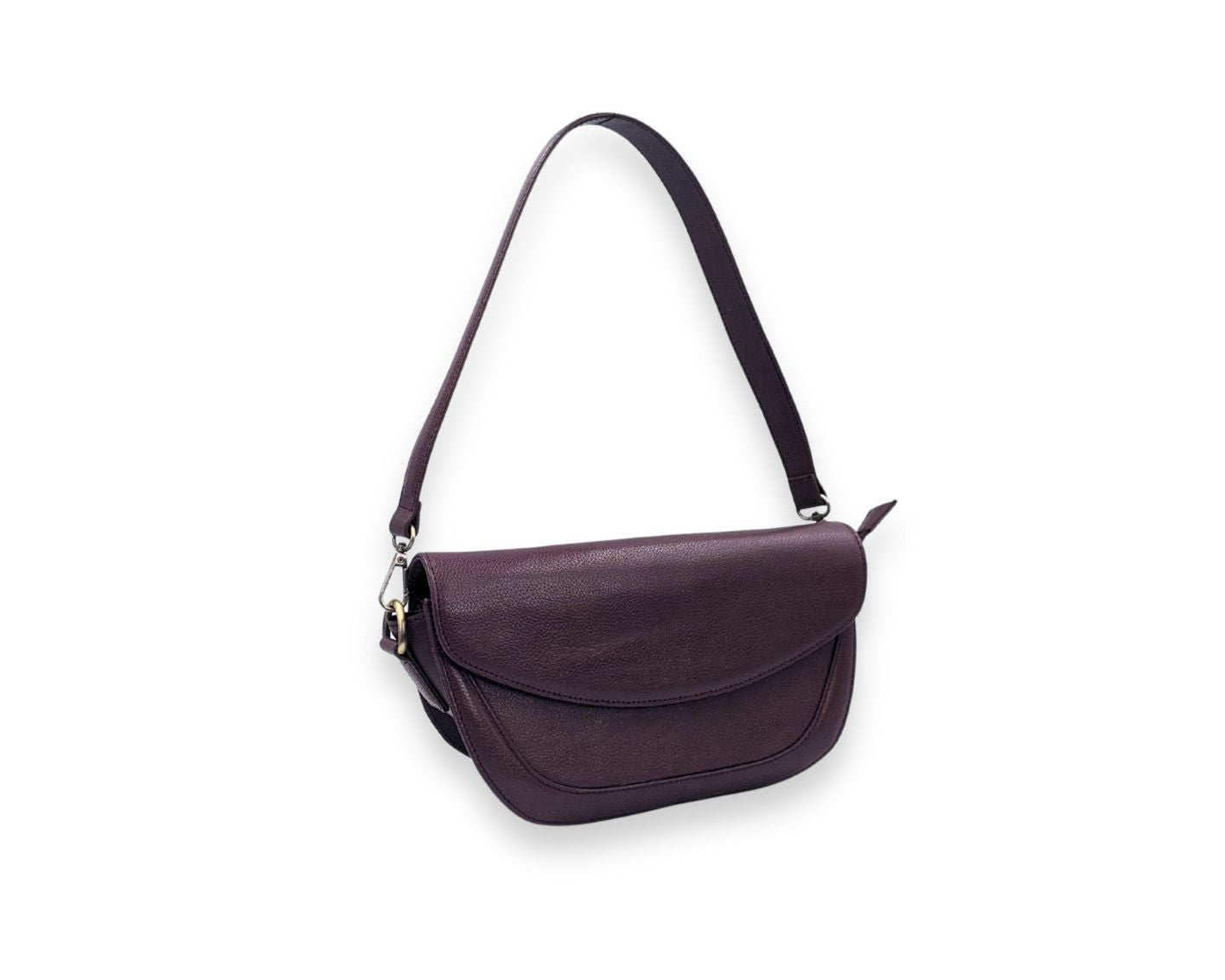 Luna Curve Crossbody – Dual Strap Leather Sling Bag for Women - Wine