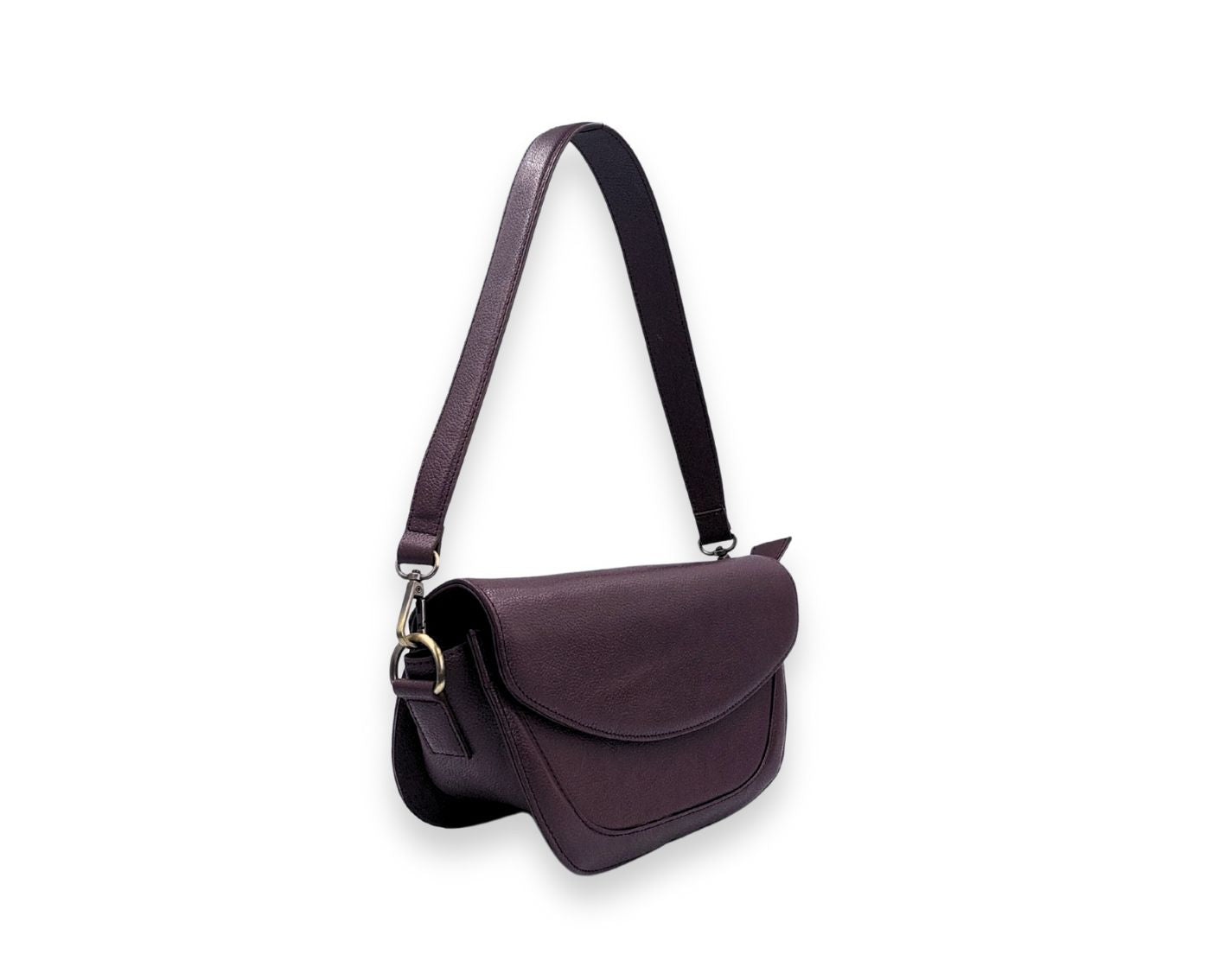 Luna Curve Crossbody – Dual Strap Leather Sling Bag for Women - Wine