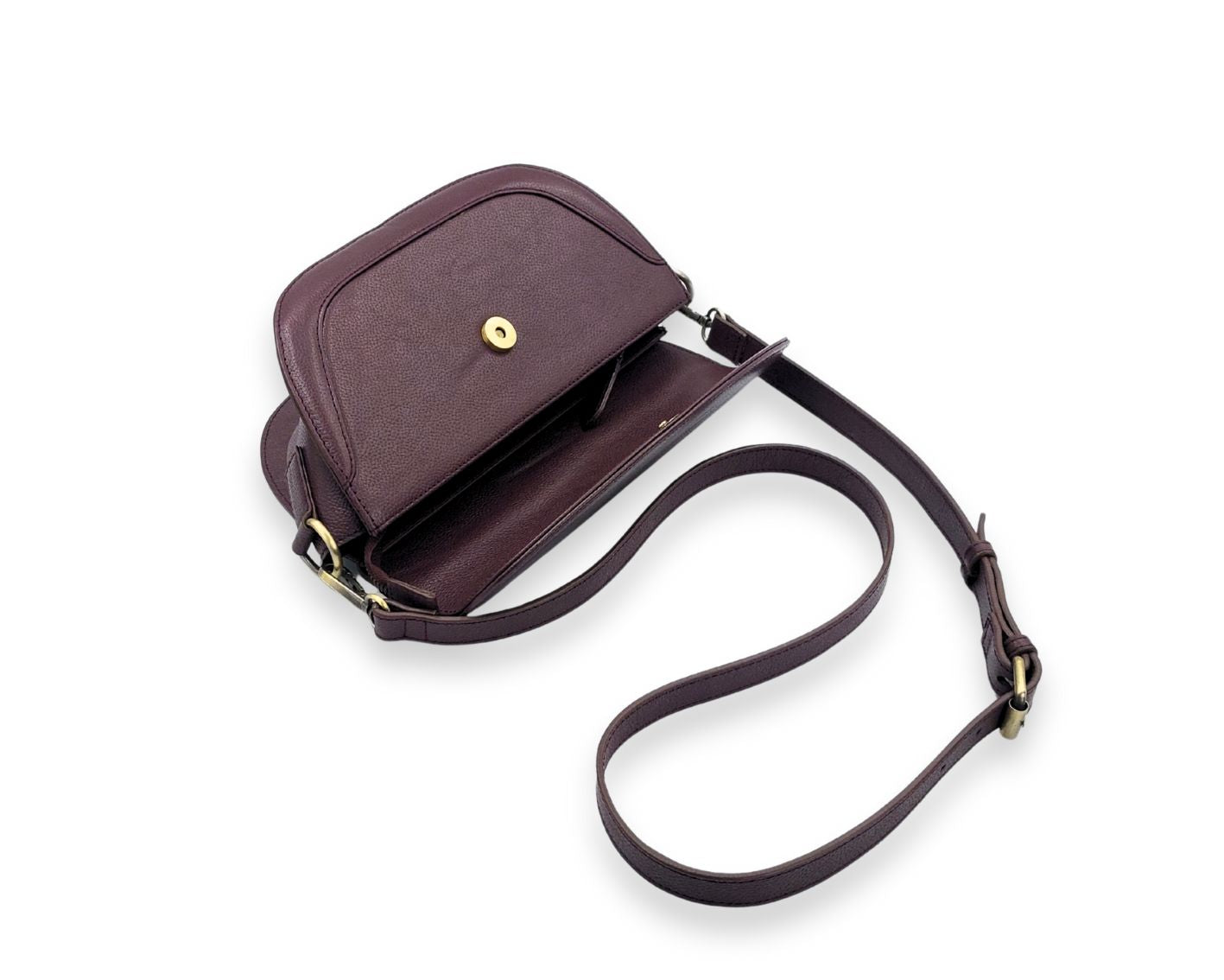 Luna Curve Crossbody – Dual Strap Leather Sling Bag for Women - Wine