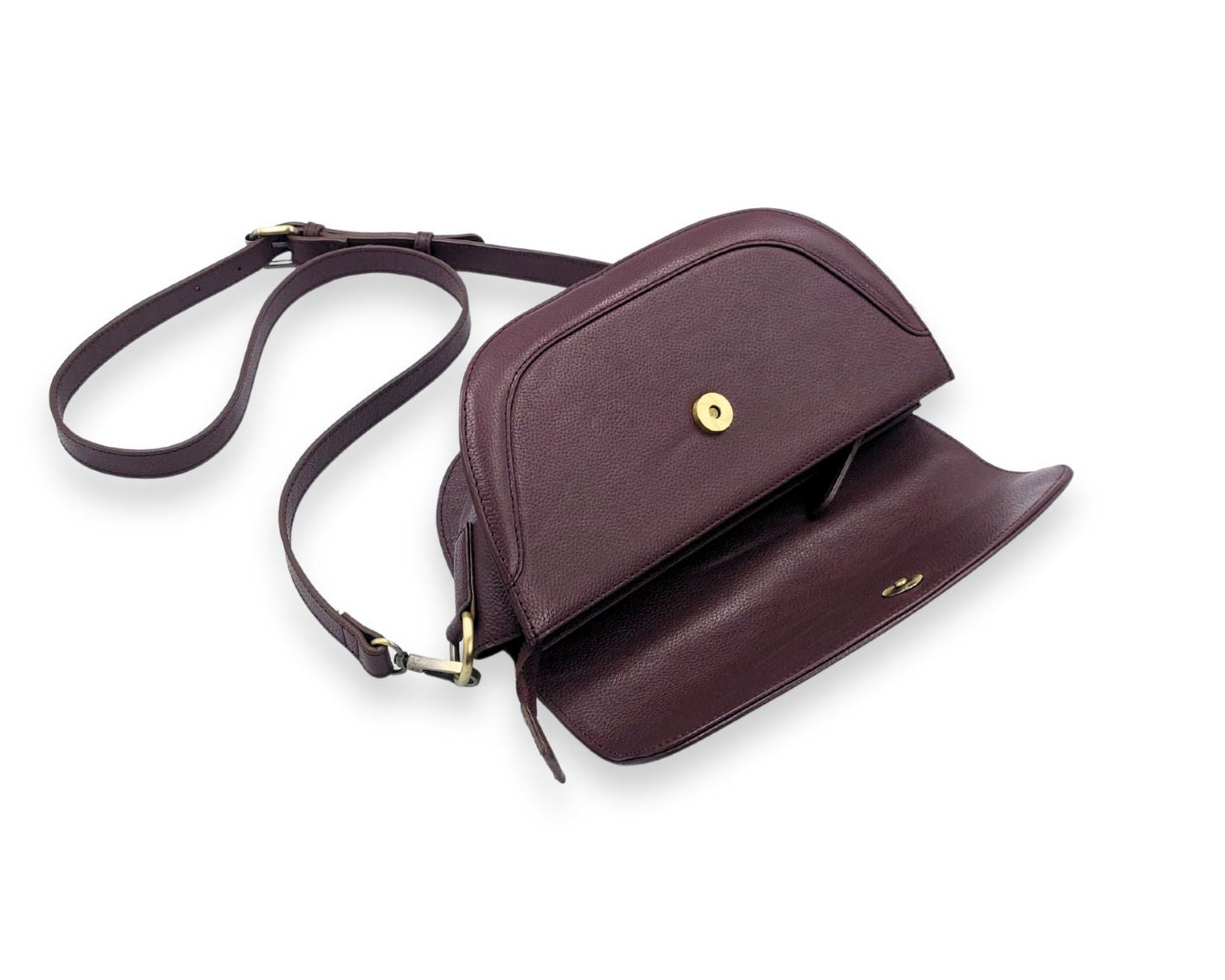 Luna Curve Crossbody – Dual Strap Leather Sling Bag for Women - Wine