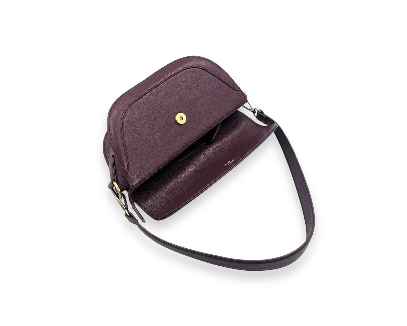 Luna Curve Crossbody – Dual Strap Leather Sling Bag for Women - Wine