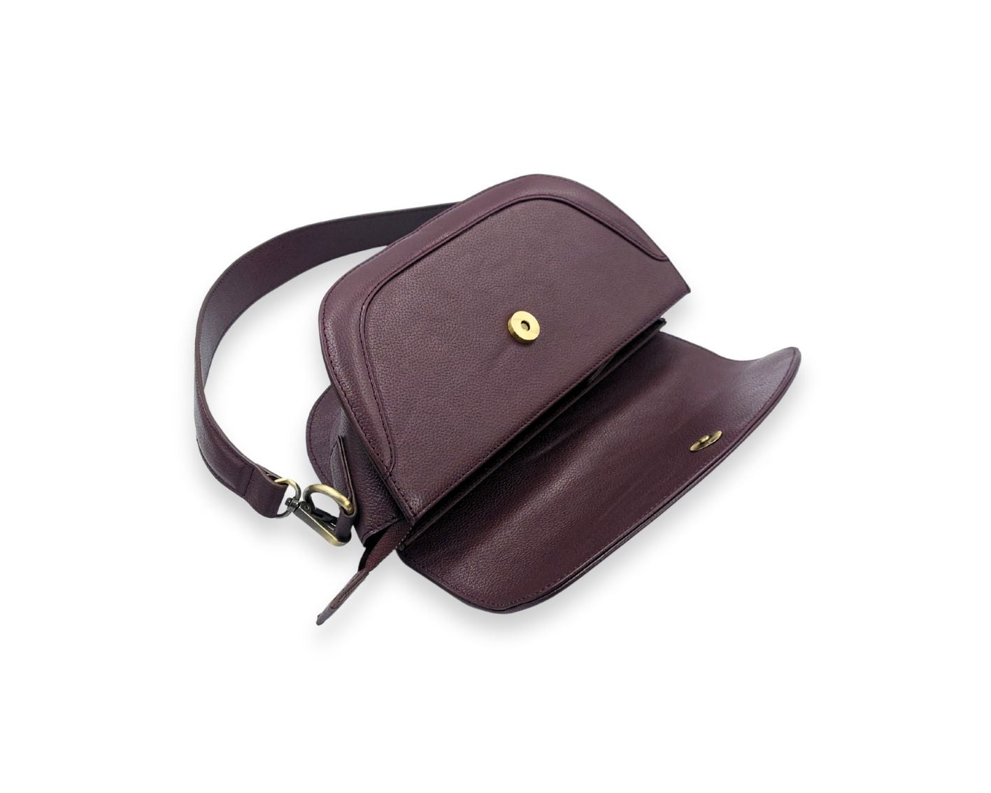 Luna Curve Crossbody – Dual Strap Leather Sling Bag for Women - Wine