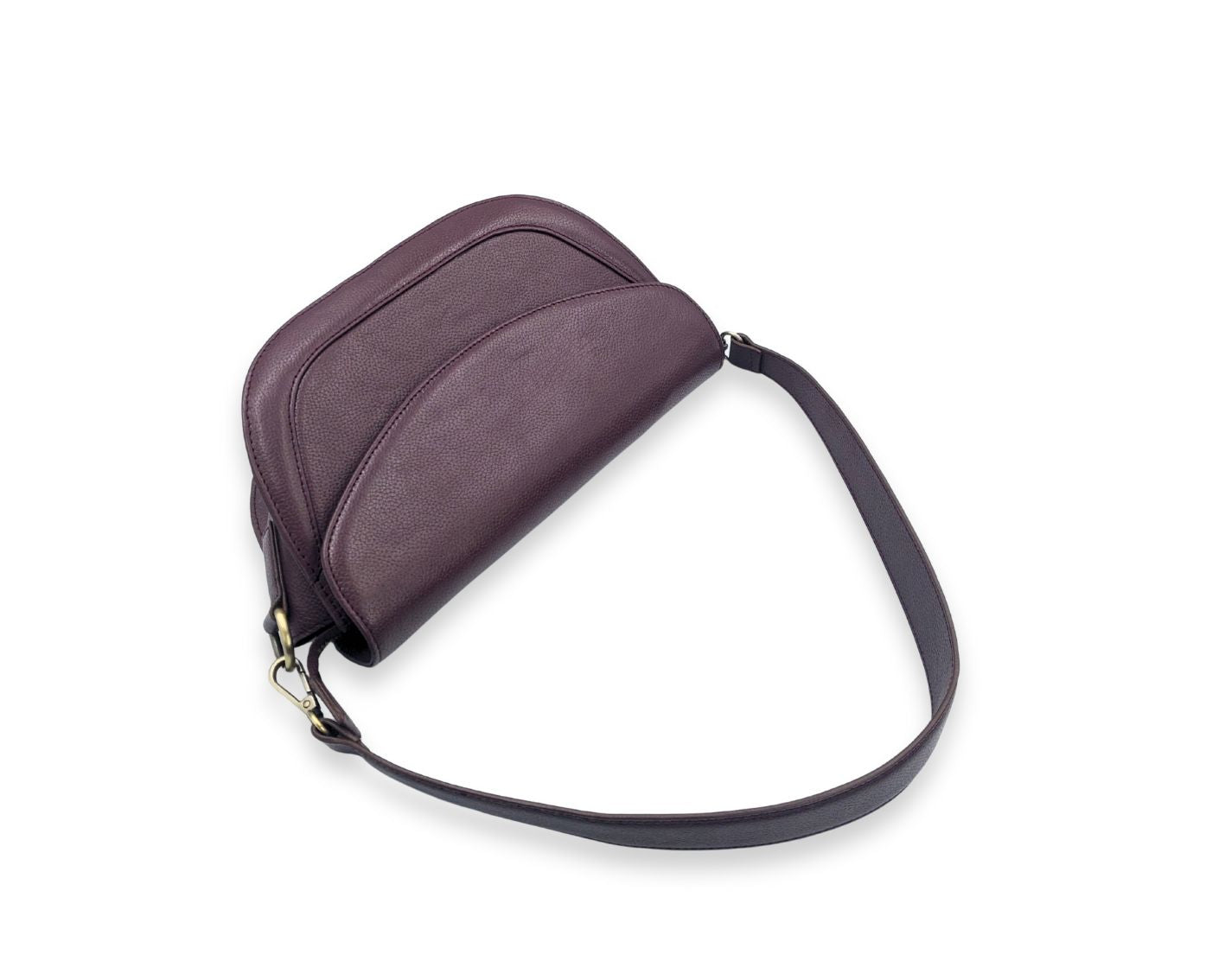 Luna Curve Crossbody – Dual Strap Leather Sling Bag for Women - Wine