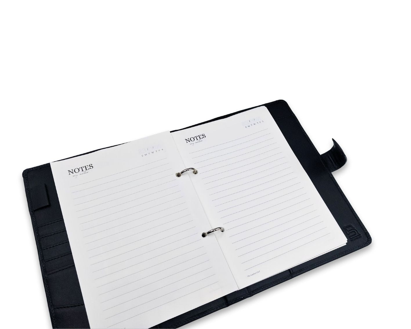 Luxury Full Grain Leather A5 Planner Binder - Black