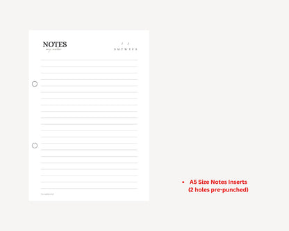 Luxury Full Grain Leather A5 Planner Binder - Black